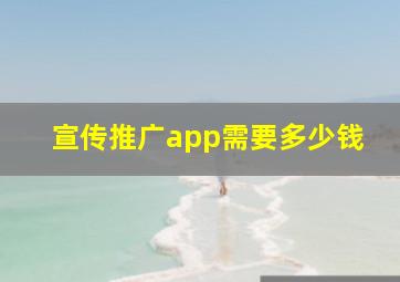 宣传推广app需要多少钱