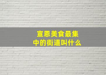 宣恩美食最集中的街道叫什么