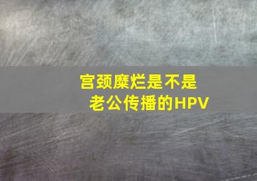 宫颈糜烂是不是老公传播的HPV