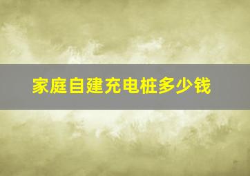 家庭自建充电桩多少钱