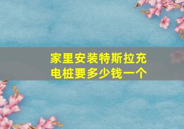 家里安装特斯拉充电桩要多少钱一个