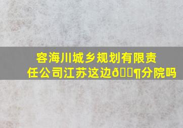 容海川城乡规划有限责任公司江苏这边🈶分院吗