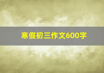 寒假初三作文600字