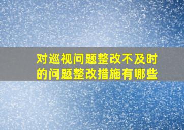 对巡视问题整改不及时的问题整改措施有哪些