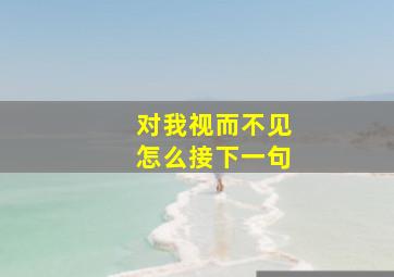 对我视而不见怎么接下一句