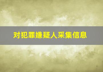 对犯罪嫌疑人采集信息