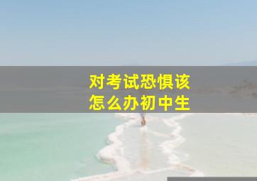 对考试恐惧该怎么办初中生