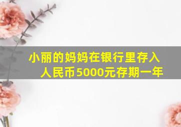 小丽的妈妈在银行里存入人民币5000元存期一年