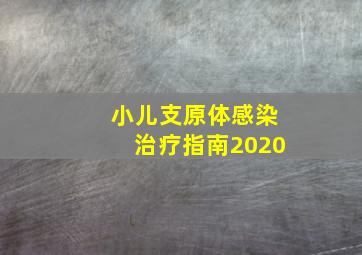 小儿支原体感染治疗指南2020