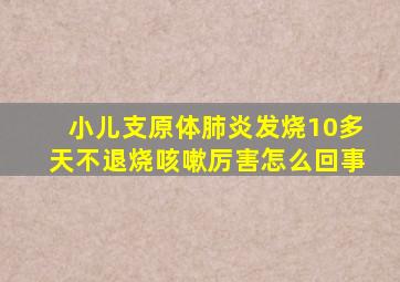 小儿支原体肺炎发烧10多天不退烧咳嗽厉害怎么回事