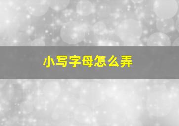 小写字母怎么弄