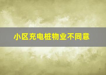 小区充电桩物业不同意