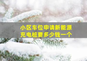 小区车位申请新能源充电桩要多少钱一个