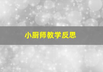 小厨师教学反思