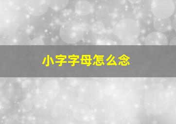 小字字母怎么念