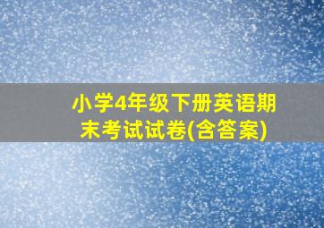 小学4年级下册英语期末考试试卷(含答案)