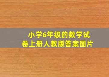 小学6年级的数学试卷上册人教版答案图片