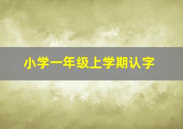 小学一年级上学期认字