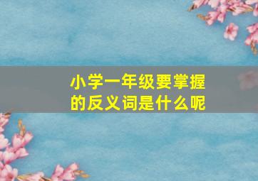 小学一年级要掌握的反义词是什么呢