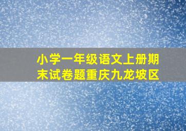 小学一年级语文上册期末试卷题重庆九龙坡区