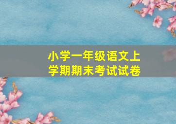 小学一年级语文上学期期末考试试卷