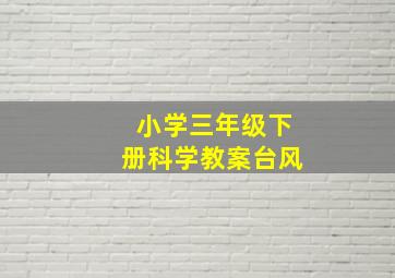 小学三年级下册科学教案台风