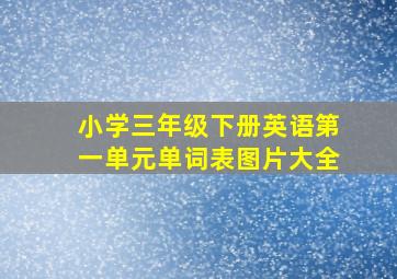 小学三年级下册英语第一单元单词表图片大全