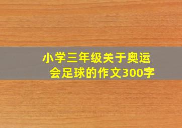 小学三年级关于奥运会足球的作文300字