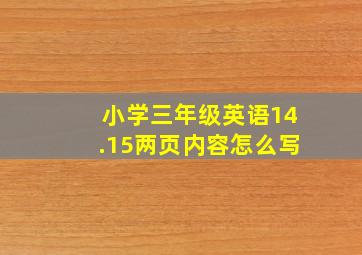 小学三年级英语14.15两页内容怎么写