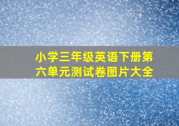 小学三年级英语下册第六单元测试卷图片大全