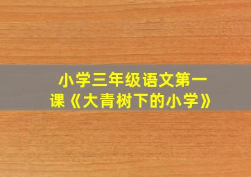 小学三年级语文第一课《大青树下的小学》