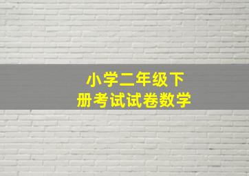 小学二年级下册考试试卷数学