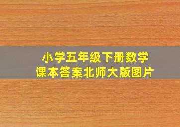 小学五年级下册数学课本答案北师大版图片