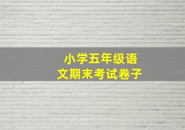 小学五年级语文期末考试卷子