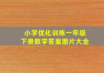 小学优化训练一年级下册数学答案图片大全