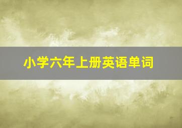 小学六年上册英语单词