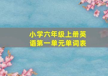 小学六年级上册英语第一单元单词表