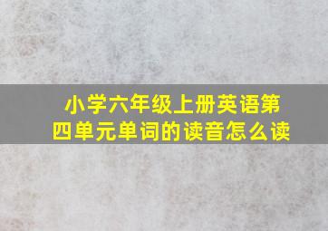 小学六年级上册英语第四单元单词的读音怎么读