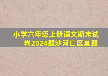 小学六年级上册语文期末试卷2024题沙河口区真题