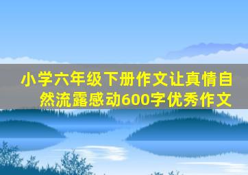 小学六年级下册作文让真情自然流露感动600字优秀作文