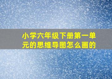 小学六年级下册第一单元的思维导图怎么画的