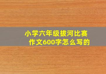 小学六年级拔河比赛作文600字怎么写的