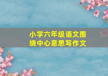 小学六年级语文围绕中心意思写作文