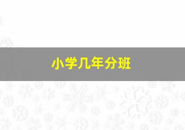 小学几年分班