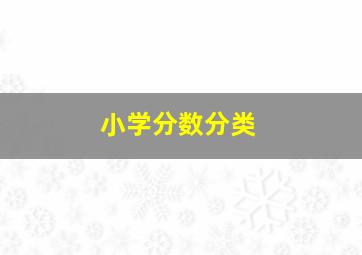 小学分数分类