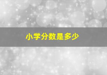 小学分数是多少