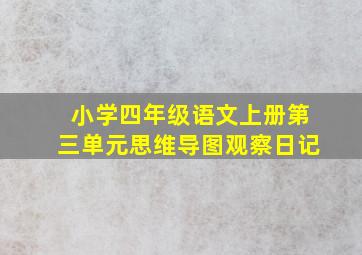 小学四年级语文上册第三单元思维导图观察日记