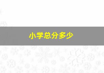 小学总分多少