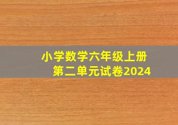 小学数学六年级上册第二单元试卷2024