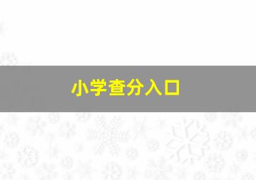 小学查分入口